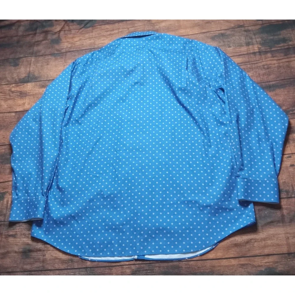 Paul Fredrick Classic Fit Long Sleeve Button Up Shirt Men's 2XL Blue - Picture 2 of 6